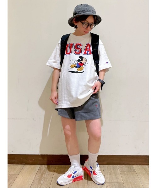Champion（チャンピオン）の「Champion(チャンピオン)プリントリバースウィーブTシャツ（Tシャツ/カットソー・メンズ・ホワイト/ネイビー/グレー・M/L/XL）」の6枚目の写真