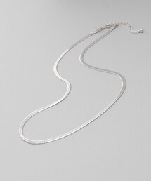 シルバー デザインチェーン フラットスネークネックレスM