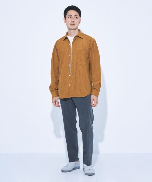 green label relaxing（グリーンレーベルリラクシング）の「【WEB限定】JUST fit コーデュロイ 長袖 シャツ（シャツ/ブラウス・メンズ・ネイビー/ブラック/ブラウン・S/M/L/XL）」の12枚目の写真