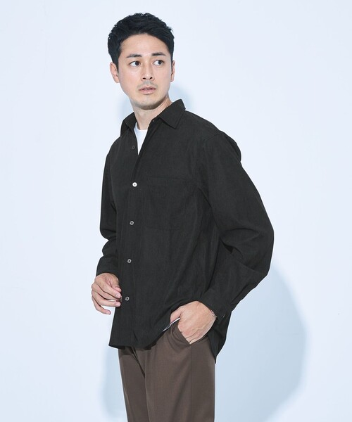 green label relaxing（グリーンレーベルリラクシング）の「【WEB限定】JUST fit コーデュロイ 長袖 シャツ（シャツ/ブラウス・メンズ・ネイビー/ブラック/ブラウン・S/M/L/XL）」の13枚目の写真