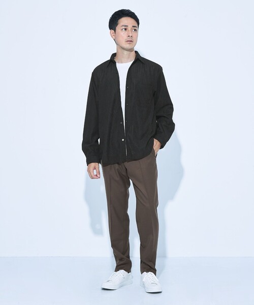 green label relaxing（グリーンレーベルリラクシング）の「【WEB限定】JUST fit コーデュロイ 長袖 シャツ（シャツ/ブラウス・メンズ・ネイビー/ブラック/ブラウン・S/M/L/XL）」の15枚目の写真