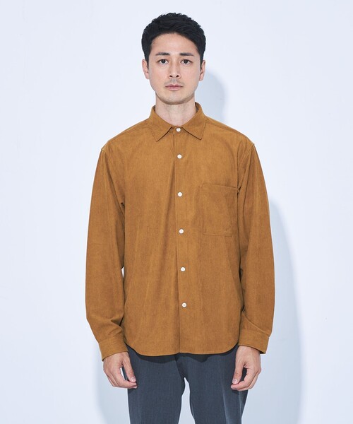 green label relaxing（グリーンレーベルリラクシング）の「【WEB限定】JUST fit コーデュロイ 長袖 シャツ（シャツ/ブラウス・メンズ・ネイビー/ブラック/ブラウン・S/M/L/XL）」の17枚目の写真