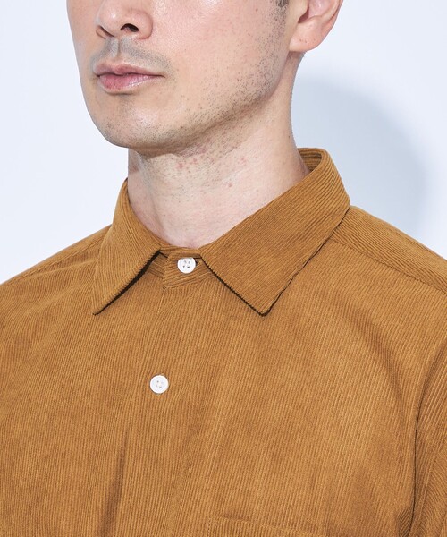 green label relaxing（グリーンレーベルリラクシング）の「【WEB限定】JUST fit コーデュロイ 長袖 シャツ（シャツ/ブラウス・メンズ・ネイビー/ブラック/ブラウン・S/M/L/XL）」の4枚目の写真