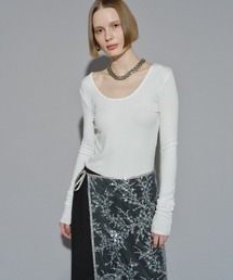 Super long sleeve 2way U-neck top/ スーパーロングスリーブ2wayUネックトップ
