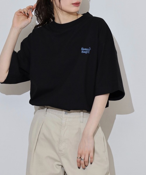 Sunny Smith(サニースミス)の「Sunnysmith 11.6ウルトラヘビーオンス Heavy Smith刺繍ロゴTシャツ(Tシャツ/カットソー・メンズ・ブラック・L)」の7枚目の写真