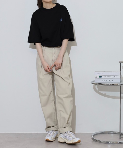 Sunny Smith(サニースミス)の「Sunnysmith 11.6ウルトラヘビーオンス Heavy Smith刺繍ロゴTシャツ(Tシャツ/カットソー・メンズ・ブラック・L)」の3枚目の写真