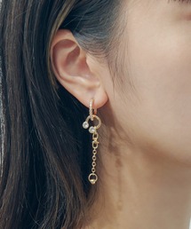 バーベル × パール チャーム ピアス