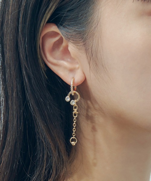 バーベル × パール チャーム ピアス（ピアス（両耳用））｜GOLDY