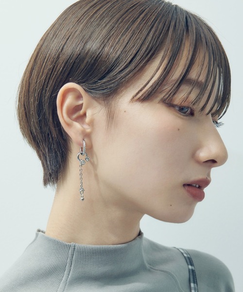 XSORI パール ゴールド ピアス両耳 セール】シルバー×ゴールド MIX立体ピアス (両耳用)（ピアス（両