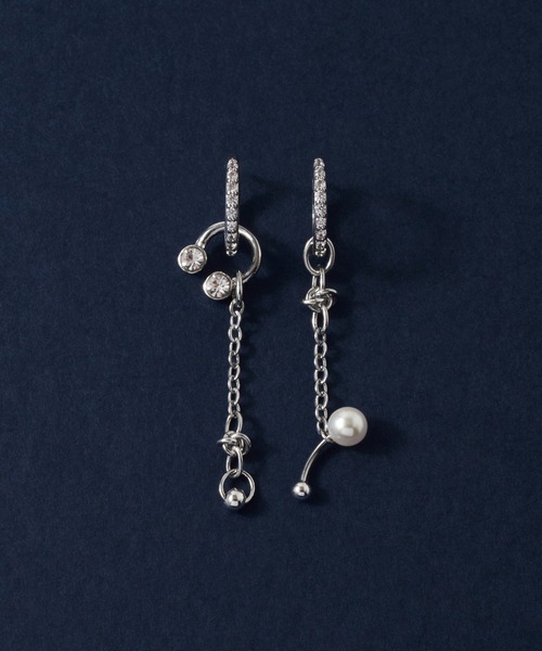 バーベル × パール チャーム ピアス（ピアス（両耳用））｜GOLDY