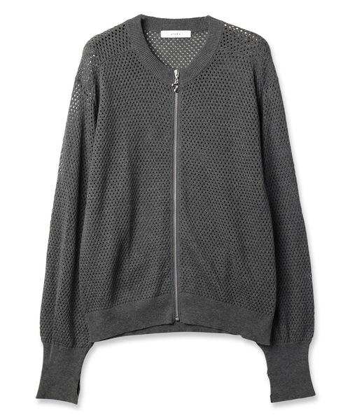 Jieda(ジエダ)の「MESH ZIP CARDIGAN(カーディガン/ボレロ・メンズ・チャコールグレー/ブラック/ライトグレー/ピンク・1/2)」の3枚目の写真