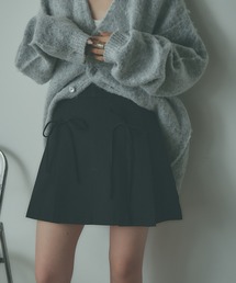 Ribbon Mini pleated Skirt / リボンデザイン プリーツミニスカート