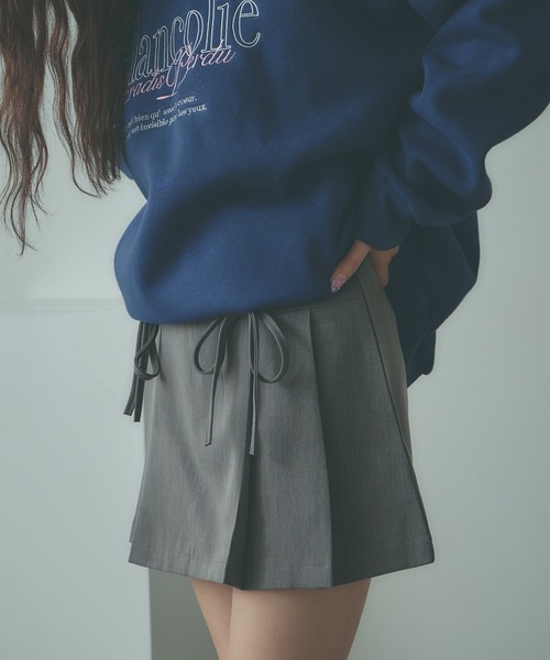 AO2（アオズ）の「Ribbon Mini pleated Skirt / リボンデザイン プリーツミニスカート（スカート・レディース・カーキブラウン/ブラック/グレー・FREE）」の19枚目の写真