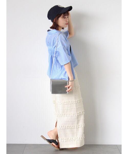 ehka sopo(エヘカソポ)の「ポコポコナロースカート(スカート・レディース・ブラック/グリーン/キナリ・F)」の16枚目の写真