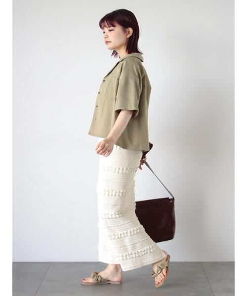 ehka sopo(エヘカソポ)の「ポコポコナロースカート(スカート・レディース・ブラック/グリーン/キナリ・F)」の12枚目の写真