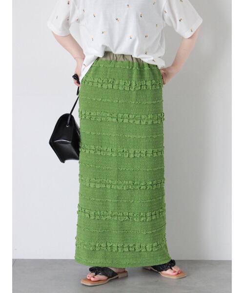 ehka sopo(エヘカソポ)の「ポコポコナロースカート(スカート・レディース・ブラック/グリーン/キナリ・F)」の10枚目の写真