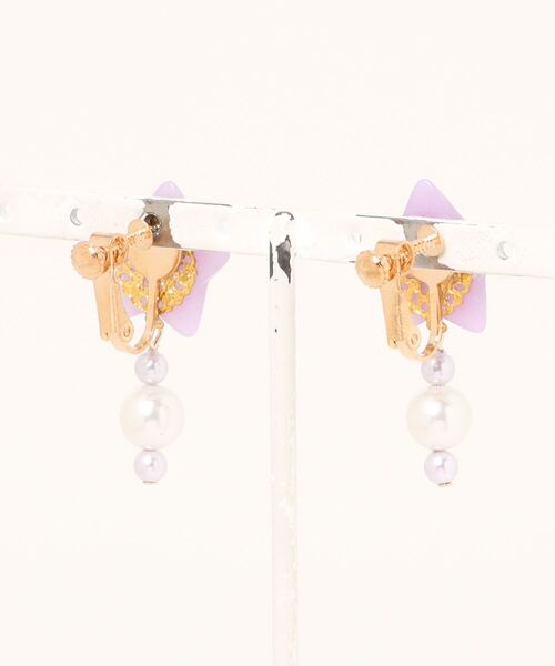 tone(トーン)の「【MUURABBTI】ミルキー星のゆめかわパールイヤリング(MA)(イヤリング・レディース・パープル/イエロー/グリーン/ピンク・FREE)」の5枚目の写真