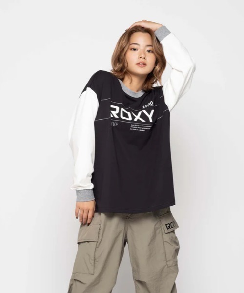 ROXY(ロキシー)の「BIG DEAL L/S TEE/ロキシーロゴオーバーサイズシルエット長袖ロンT(Tシャツ/カットソー・レディース・ブラック/ホワイト・LARGE/MEDIUM/SMALL)」の15枚目の写真