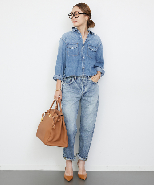 Citizens of humanity（シチズンズオブヒューマニティー）の「【CITIZENS OF HUMANITY/シチズンズ オブ ヒューマニティー】CROPPED DENIM SHIRT（シャツ/ブラウス・レディース・ブルー・FREE）」の5枚目の写真