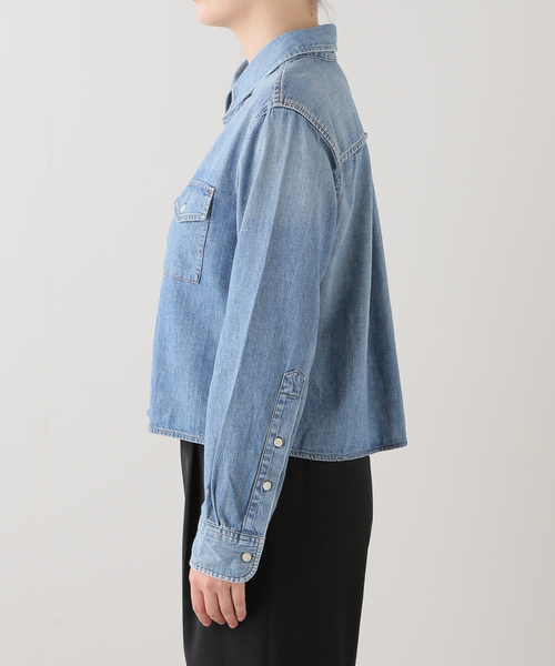 Citizens of humanity（シチズンズオブヒューマニティー）の「【CITIZENS OF HUMANITY/シチズンズ オブ ヒューマニティー】CROPPED DENIM SHIRT（シャツ/ブラウス・レディース・ブルー・FREE）」の9枚目の写真