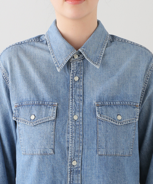 Citizens of humanity（シチズンズオブヒューマニティー）の「【CITIZENS OF HUMANITY/シチズンズ オブ ヒューマニティー】CROPPED DENIM SHIRT（シャツ/ブラウス・レディース・ブルー・FREE）」の11枚目の写真