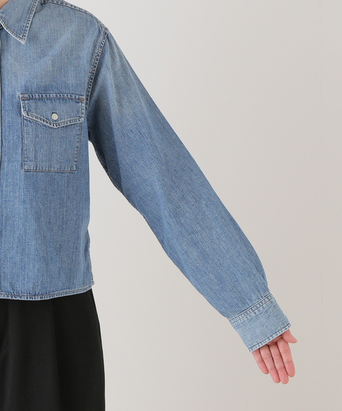 Citizens of humanity（シチズンズオブヒューマニティー）の「【CITIZENS OF HUMANITY/シチズンズ オブ ヒューマニティー】CROPPED DENIM SHIRT（シャツ/ブラウス・レディース・ブルー・FREE）」の14枚目の写真