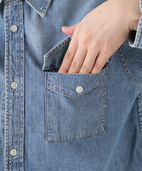 Citizens of humanity（シチズンズオブヒューマニティー）の「【CITIZENS OF HUMANITY/シチズンズ オブ ヒューマニティー】CROPPED DENIM SHIRT（シャツ/ブラウス・レディース・ブルー・FREE）」の16枚目の写真
