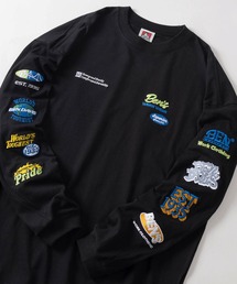 BEN DAVIS | 【BEN DAVIS/ベンデイビス】ワンポイント ブランドロゴ＆バイカーロゴ スリーブ刺繍デザイン ビッグシルエット ロングスリーブTシャツ/ロンT(Tシャツ/カットソー)