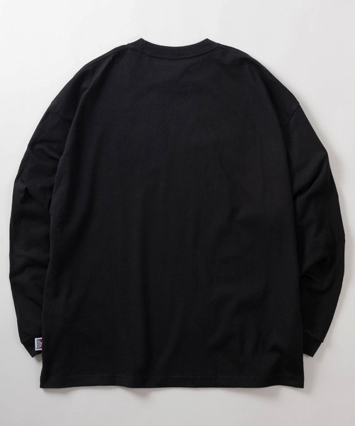 BEN DAVIS（ベンデイビス）の「【BEN DAVIS/ベンデイビス】ワンポイント ブランドロゴ＆バイカーロゴ スリーブ刺繍デザイン ビッグシルエット ロングスリーブTシャツ/ロンT（Tシャツ/カットソー・メンズ・ブラック/ダークオレンジ/パープル/ホワイト・XL/L/M）」の6枚目の写真