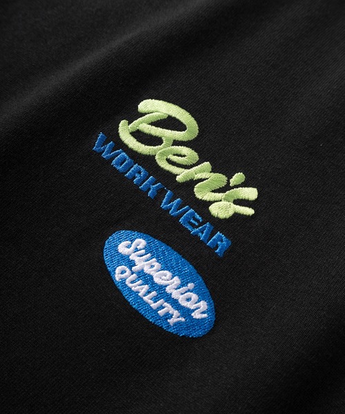 BEN DAVIS（ベンデイビス）の「【BEN DAVIS/ベンデイビス】ワンポイント ブランドロゴ＆バイカーロゴ スリーブ刺繍デザイン ビッグシルエット ロングスリーブTシャツ/ロンT（Tシャツ/カットソー・メンズ・ブラック/ダークオレンジ/パープル/ホワイト・XL/L/M）」の8枚目の写真