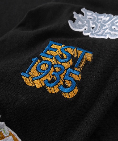 BEN DAVIS（ベンデイビス）の「【BEN DAVIS/ベンデイビス】ワンポイント ブランドロゴ＆バイカーロゴ スリーブ刺繍デザイン ビッグシルエット ロングスリーブTシャツ/ロンT（Tシャツ/カットソー・メンズ・ブラック/ダークオレンジ/パープル/ホワイト・XL/L/M）」の14枚目の写真