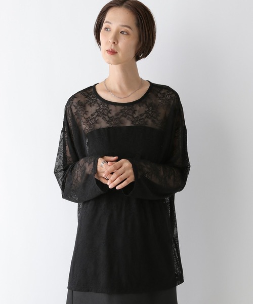 LEPSIM（レプシィム）の「レースロンT　140911（Tシャツ/カットソー・レディース・オフホワイト/ブラック・FREE）」の9枚目の写真