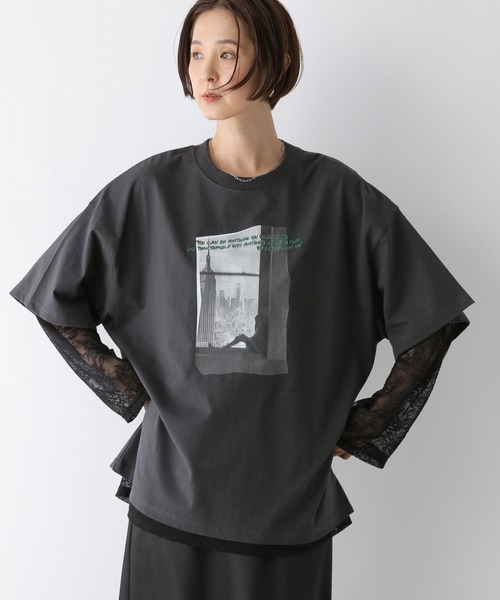 LEPSIM（レプシィム）の「レースロンT　140911（Tシャツ/カットソー・レディース・オフホワイト/ブラック・FREE）」の11枚目の写真