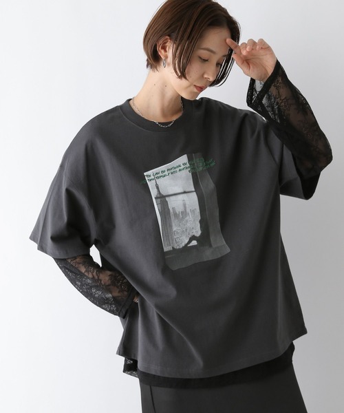 LEPSIM（レプシィム）の「レースロンT　140911（Tシャツ/カットソー・レディース・オフホワイト/ブラック・FREE）」の12枚目の写真