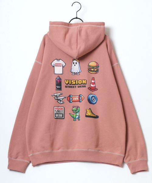 パーカー フーディ ストリート オーバー ロゴ カジュアル 3色 PEZ × RED CAP GIRL】コラボ 25SS ビッグシルエット フロント