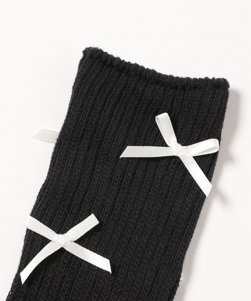 PAGEBOY（ページボーイ）の「リボンルーズソックス（その他小物・レディース・ブラック/オフホワイト・FREE）」の3枚目の写真