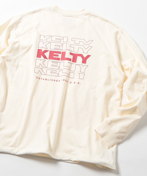 KELTY(ケルティ)の「【KELTY】Back Typo Logo L/S T-shirt KE24213102(Tシャツ/カットソー・メンズ・ダークグリーン/レッド系2/ブラック/アイボリー/ヘザーグレー/ネイビー・L/M)」の1枚目の写真