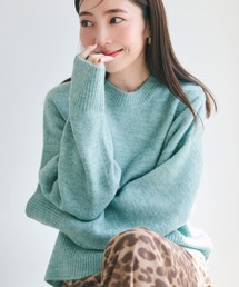 ふあふあヤク風 クルーネックニットトップス