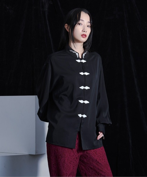 ブラウス シャツ 「ZOZO限定」ルーズチャイナシャツ レディース ZOZO限定】ルーズチャイナシャツ（シャツ/ブラウス）｜NANO