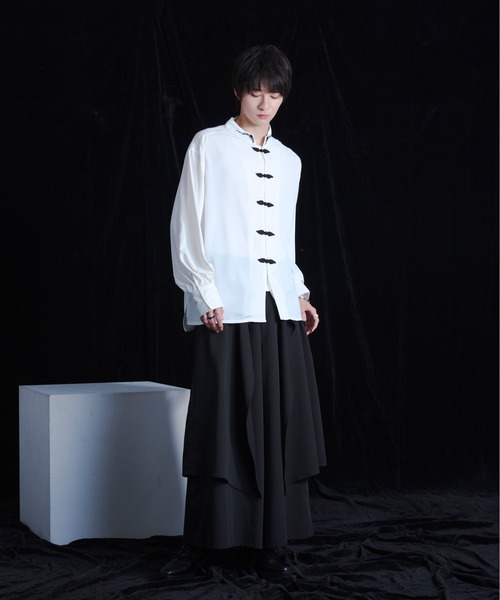 Ellno Loset(エルノロゼット)の「チャイナ刺繍ルーズシャツ(シャツ/ブラウス・メンズ・オフホワイト/ブラック/ブルーグレー・MEDIUM/SMALL/LARGE)」の18枚目の写真