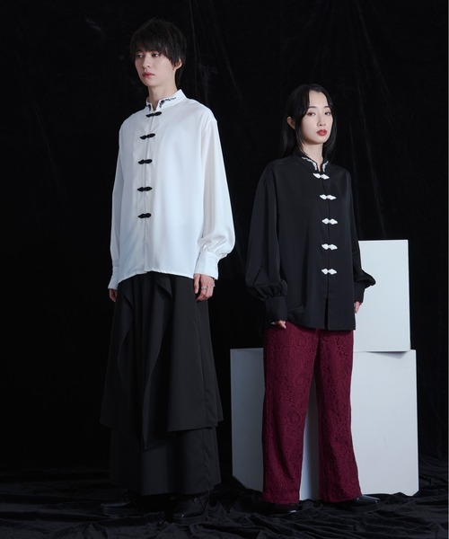 Ellno Loset(エルノロゼット)の「チャイナ刺繍ルーズシャツ(シャツ/ブラウス・メンズ・オフホワイト/ブラック/ブルーグレー・MEDIUM/SMALL/LARGE)」の21枚目の写真