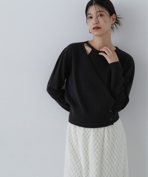 N.（N. Natural Beauty Basic）（エヌエヌナチュラルビューティーベーシック）の「◆カシュクール風ニット（ニット/セーター・レディース・ブルー/チャコールグレー/オフホワイト・MEDIUM）」の19枚目の写真