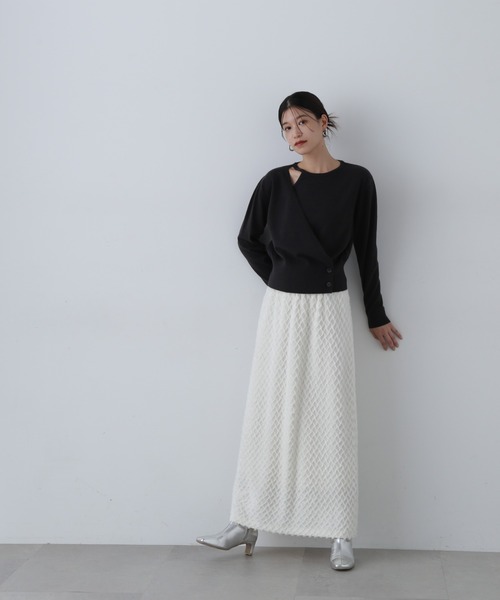 N.（N. Natural Beauty Basic）（エヌエヌナチュラルビューティーベーシック）の「◆カシュクール風ニット（ニット/セーター・レディース・ブルー/チャコールグレー/オフホワイト・MEDIUM）」の21枚目の写真