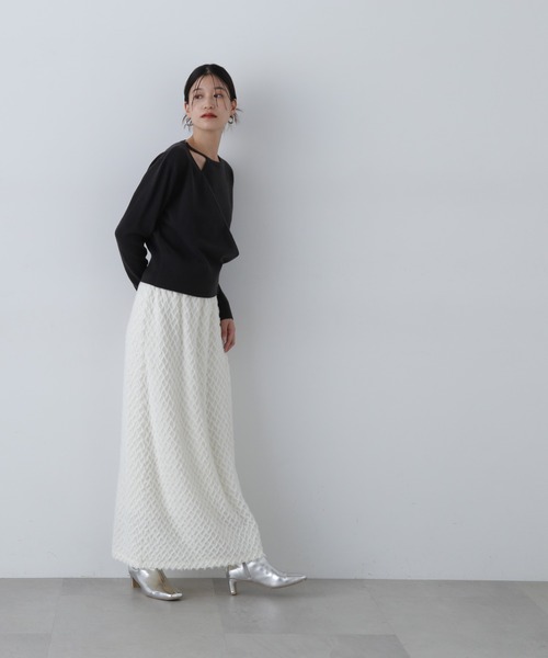 N.（N. Natural Beauty Basic）（エヌエヌナチュラルビューティーベーシック）の「◆カシュクール風ニット（ニット/セーター・レディース・ブルー/チャコールグレー/オフホワイト・MEDIUM）」の22枚目の写真