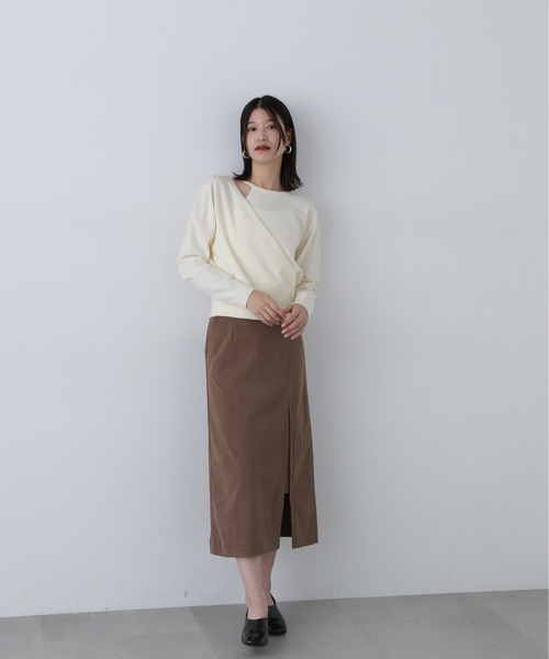 N.（N. Natural Beauty Basic）（エヌエヌナチュラルビューティーベーシック）の「◆カシュクール風ニット（ニット/セーター・レディース・ブルー/チャコールグレー/オフホワイト・MEDIUM）」の10枚目の写真