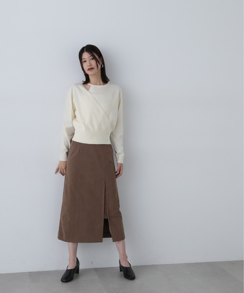 N.（N. Natural Beauty Basic）（エヌエヌナチュラルビューティーベーシック）の「◆カシュクール風ニット（ニット/セーター・レディース・ブルー/チャコールグレー/オフホワイト・MEDIUM）」の12枚目の写真