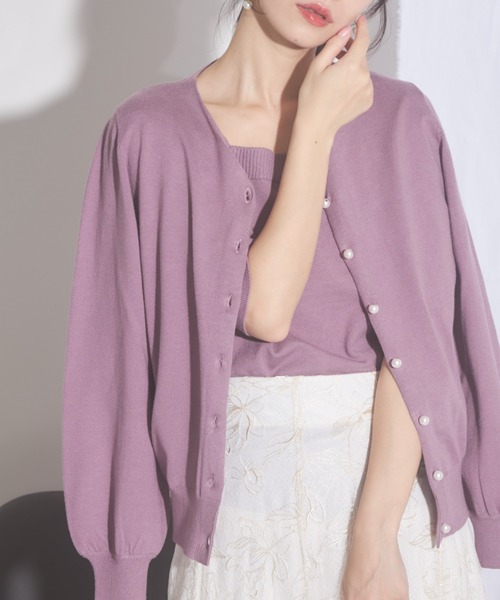 tocco closet（トッコ　クローゼット）の「【ZOZO限定】アンサンブルカーディガン（カーディガン/ボレロ・レディース・オフホワイト/ブラック/ブルーグレー/ピンク・M）」の4枚目の写真