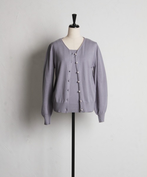 tocco closet（トッコ　クローゼット）の「【ZOZO限定】アンサンブルカーディガン（カーディガン/ボレロ・レディース・オフホワイト/ブラック/ブルーグレー/ピンク・M）」の6枚目の写真
