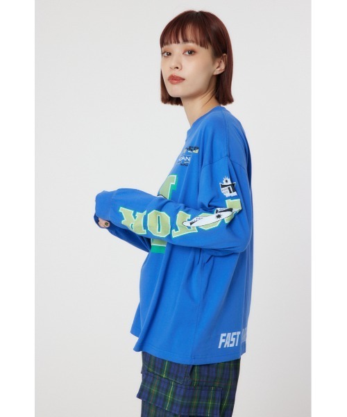 RODEO CROWNS WIDE BOWL(ロデオクラウンズワイドボウル)の「INTREPID YOUTH MOTOR L/S Tシャツ(Tシャツ/カットソー・レディース・オフホワイト/ブルー/ブラック/イエロー・MEDIUM/LARGE)」の6枚目の写真