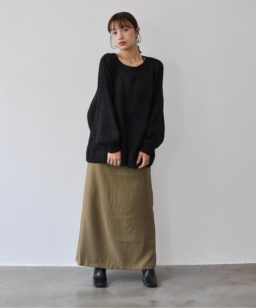 Meli rich(メリーリッチ)の「シアーメッシュニットプルオーバー(ニット/セーター・レディース・ブラック/オフホワイト/チャコールグレー/レッド・FREE)」の16枚目の写真